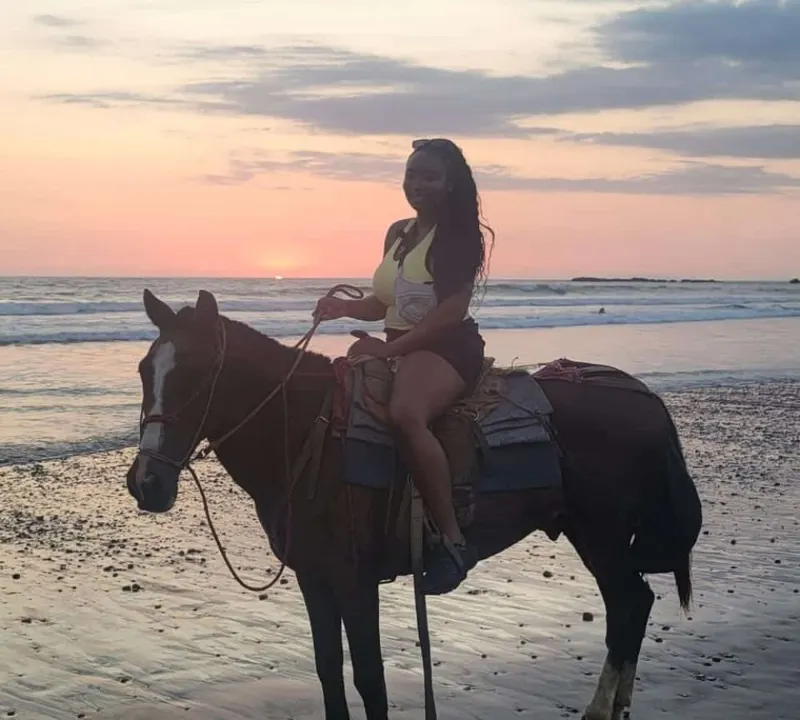 Sunset horseback riding on Jacó Beach